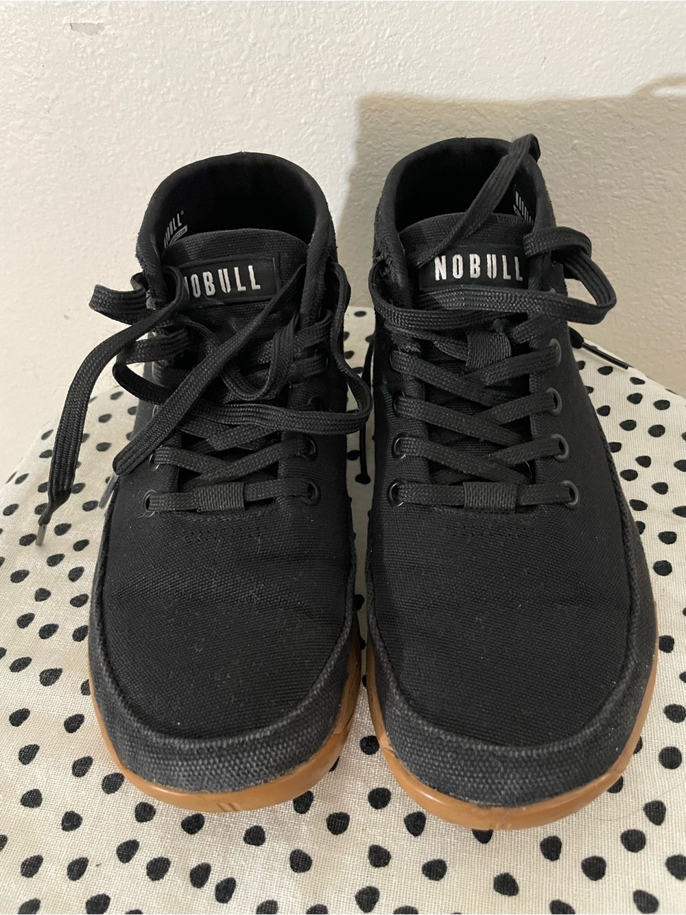 NOBULL Women’s Black Canvas Trainers with Gum Outsole